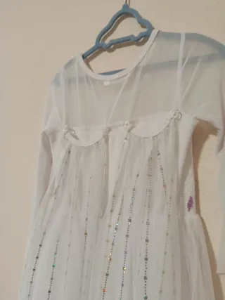 Disfraz Elsa blanco y azul talla 120cm