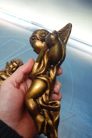 2 Figuras Ángeles Dorados Escayola