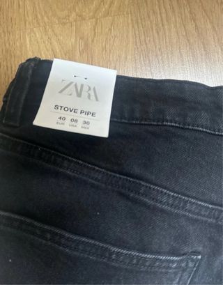 Pantalones Zara Stove Pipe Negros