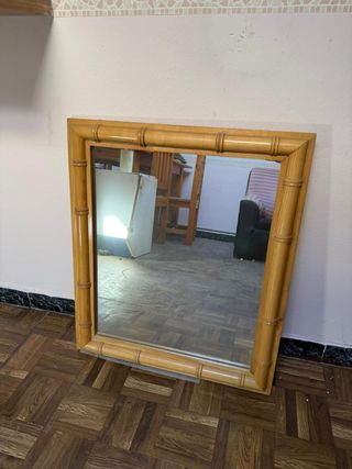 Espejo grande rectangular madera