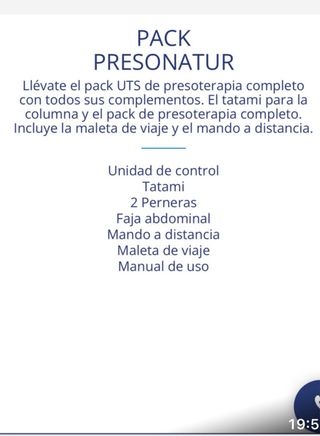 Sistema de masaje por presión de aire de 5 canales