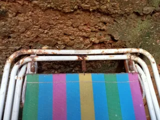 Lote de 2 sillas de playa años 90 multicolor