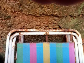 Lote de 2 sillas de playa años 90 multicolor