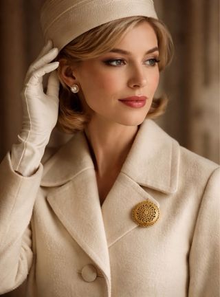 Spilla placcata oro gioiello, anni 60