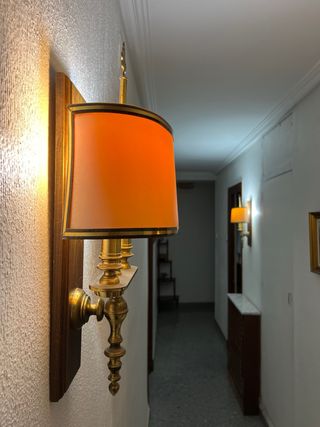 Pack 2 Lámparas Madera Calidas Doradas y Naranja