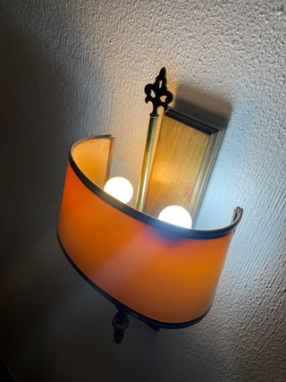 Pack 2 Lámparas Madera Calidas Doradas y Naranja