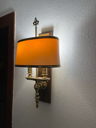 Pack 2 Lámparas Madera Calidas Doradas y Naranja