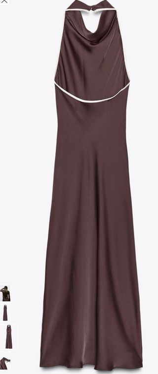 Vestido midi marrón Zara