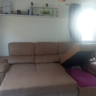 Sofá Seccional Marrón Piel