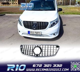 PARRILLA MERCEDES CLASE V W447 14-19 NEGRO CROMO LOOK AMG