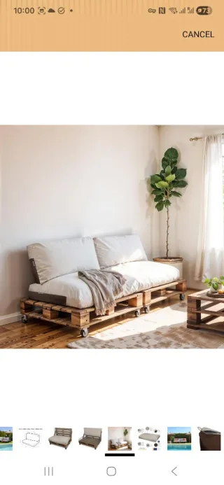 Sofá de 2 Palets con cojines Happers para Balcón