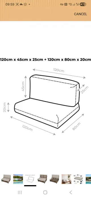 Sofá de 2 Palets con cojines Happers para Balcón