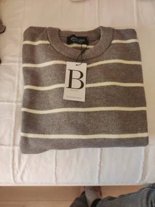 Jersey Bershka rayas gris y blanco