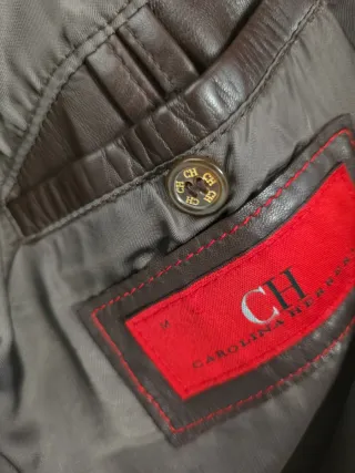 Chaqueta de cuero marrón