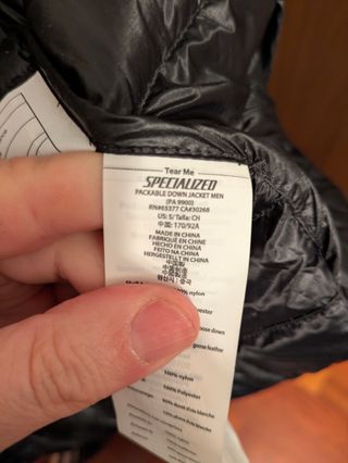 NUEVA Chaqueta SPECIALIZED PACKABLE DOWN talla S