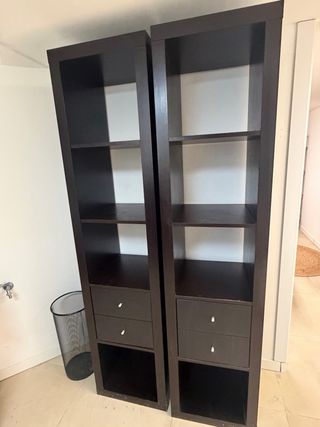 Estantería Negra Madera con Cajones 2x50€