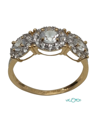 Anillo De Oro 18K Diamantes y Topacios