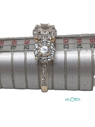Anillo De Oro 18K Diamantes y Topacios