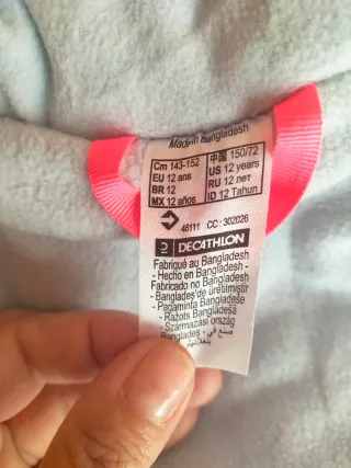 Chaqueta Sky/ nieve gris niña decathlon talla 12 a