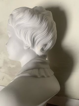 Pareja bustos niños porcelana