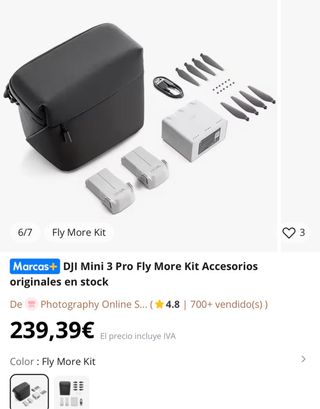 DJI Mini 3 Pro Fly More Kit (sin dron)