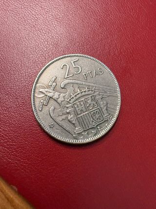 Moneda 25 Pesetas 1957 Francisco Franco