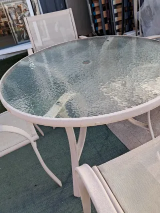 Mesa y 4 Sillas Terraza Cristal