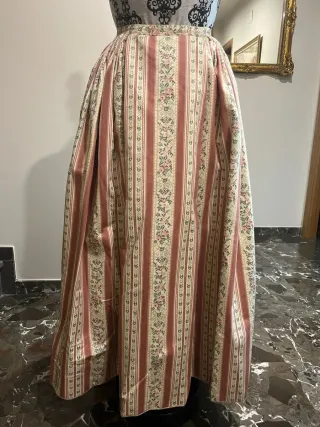 Falda Fallera Bailar Beige y Rojo