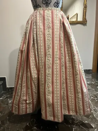 Falda Fallera Bailar Beige y Rojo