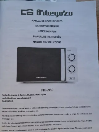 Microondas Orbegozo MIG 2130