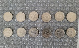 Street Fighter 2 Arcade Monedas Tokens Set 12
