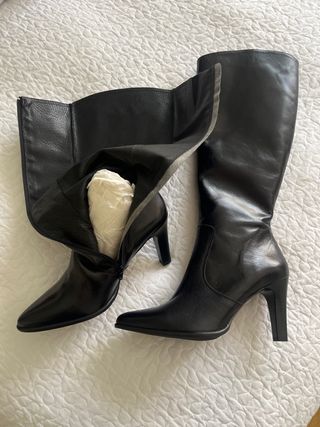 Botas altas de tacón negras mujer