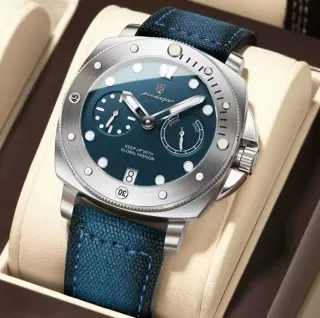 Reloj Poedagar Hombre Azul y Plateado