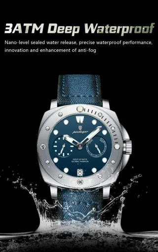 Reloj Poedagar Hombre Azul y Plateado