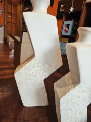 Lote 3 jarrones y bandeja barro