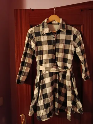 Vestido cuadros blanco y negro