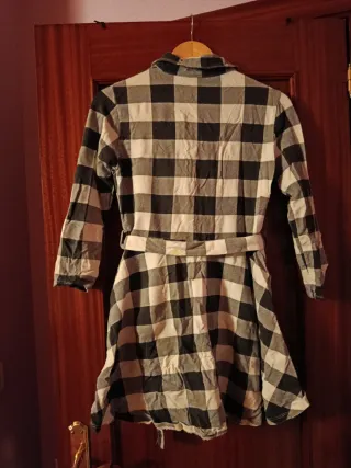 Vestido cuadros blanco y negro