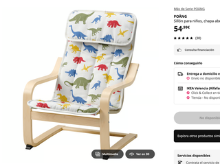 Hamaca infantil Ikea dinosaurios