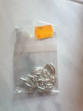 Cuentas/Abalorios Plateados Curvos