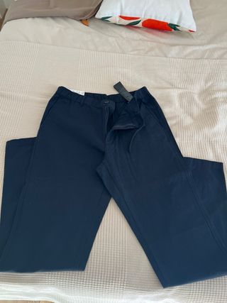 Pantalón UNIQLO Lino Azul