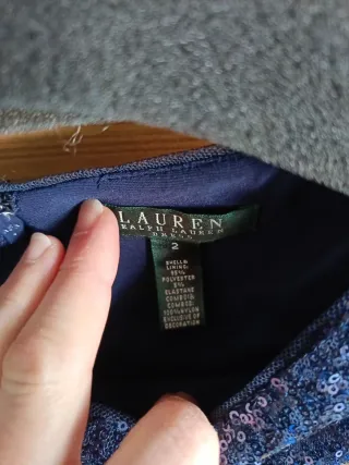 Vestido Ralph Lauren Azul Lentejuelas