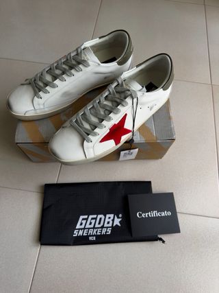 Golden Goose Superstar Bianco Rosse Uomo