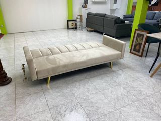 Divano Letto Click Clack Beige in Velluto