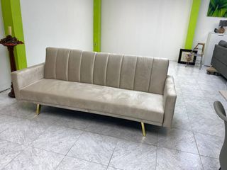 Divano letto Click Clack beige in velluto