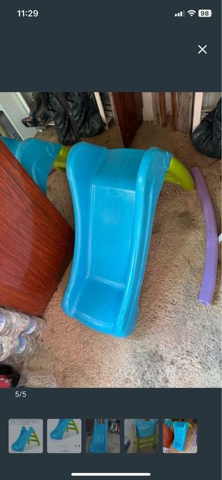 Tobogán infantil azul y verde