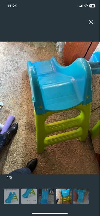 Tobogán infantil azul y verde