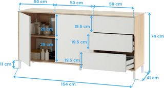 MODERNO APARADOR FORES 2 PUERTAS 3 CAJONES