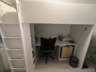 Litera Ikea smastad con escritorio blanco 90x200cm