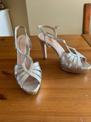 Sandalias de fiesta plateadas