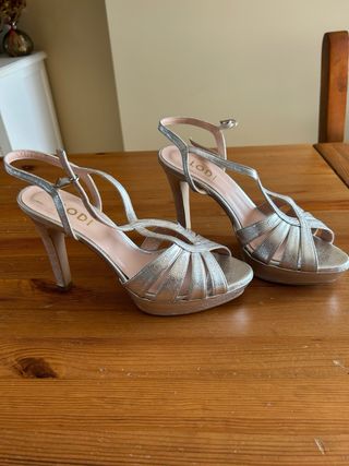 Sandalias de fiesta plateadas